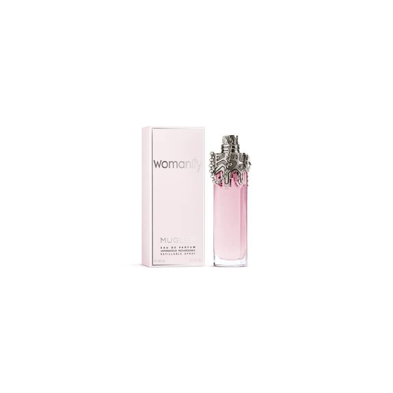 Womanity by Mugler Eau de Parfum 80ml bottle on white background