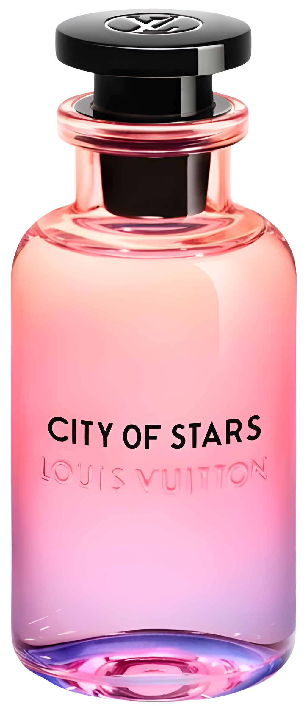 Louis Vuitton City of Stars Eau de Parfum bottle on white background
